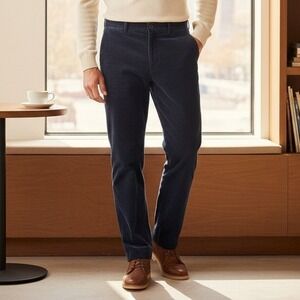 Lauren Ralph Lauren Pants Mens 38 Blue Corduroy Straight Loose Fit Preppy Cotton